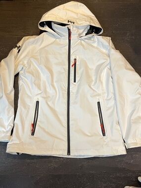Helly Hansen Crew Jacket Women XLarge White Waterproof Breathable Skiing sailing